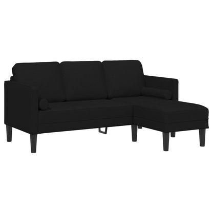 vidaXL Set Divano 2/3 Pezzi con Cuscini Tessuto Nero/Grigio Scuro/Grigio Chiaro - 68,1 x 51,6 x 26,4