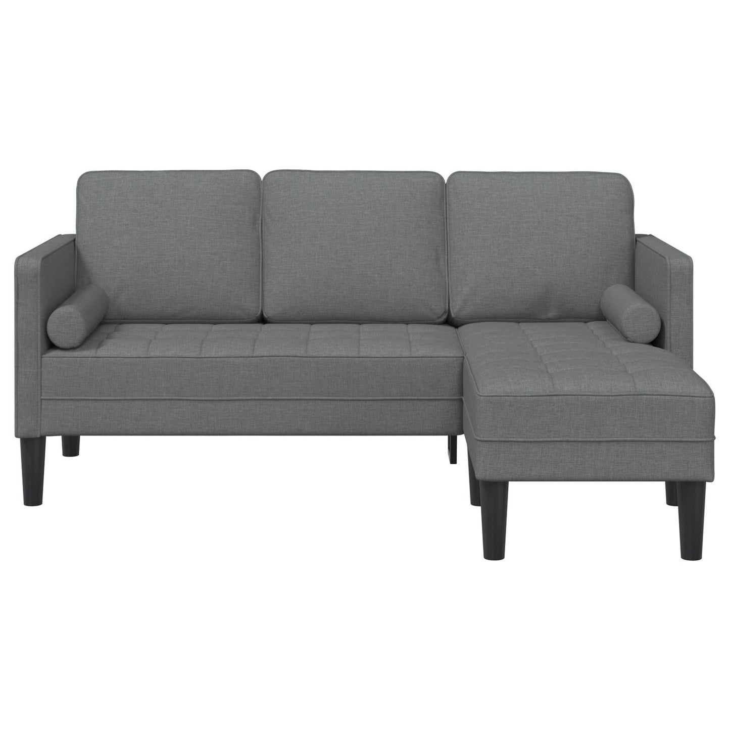 vidaXL Set Divano 2/3 Pezzi con Cuscini Tessuto Nero/Grigio Scuro/Grigio Chiaro - 68,1 x 51,6 x 26,4