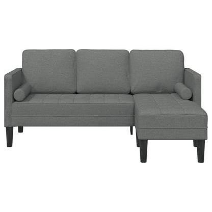 vidaXL Set Divano 2/3 Pezzi con Cuscini Tessuto Nero/Grigio Scuro/Grigio Chiaro - 68,1 x 51,6 x 26,4