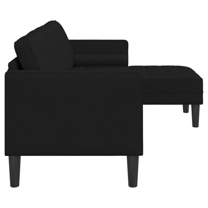 vidaXL Set Divano 2/3 Pezzi con Cuscini Tessuto Nero/Grigio Scuro/Grigio Chiaro - 68,1 x 51,6 x 26,4