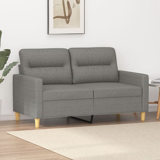 vidaXL Divano a 2 posti grigio scuro 47,2 tessuto - 54,3 x 30,3 x 31,5
