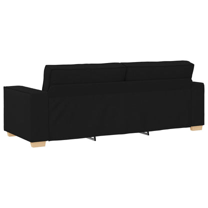 vidaXL Set Divano 3 Pezzi con Cuscini Tessuto Nero/Grigio Scuro - 39 x 30,7 x 33,1