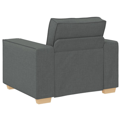 vidaXL Set Divano 3 Pezzi con Cuscini Tessuto Nero/Grigio Scuro - 39 x 30,7 x 33,1