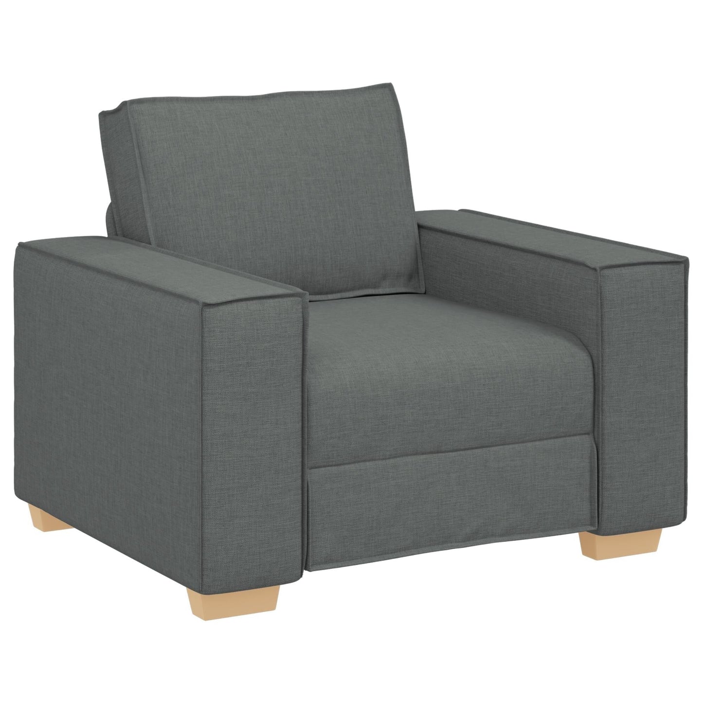 vidaXL Set Divano 3 Pezzi con Cuscini Tessuto Nero/Grigio Scuro - 39 x 30,7 x 33,1