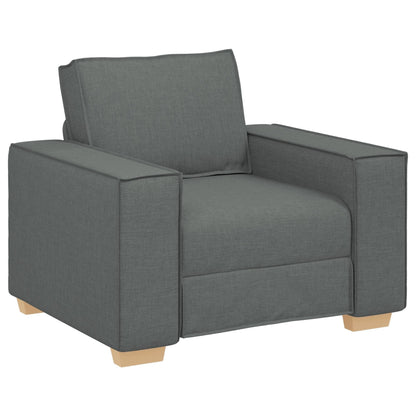 vidaXL Set Divano 3 Pezzi con Cuscini Tessuto Nero/Grigio Scuro - 39 x 30,7 x 33,1