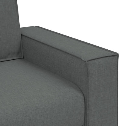 vidaXL Set Divano 3 Pezzi con Cuscini Tessuto Nero/Grigio Scuro - 39 x 30,7 x 33,1