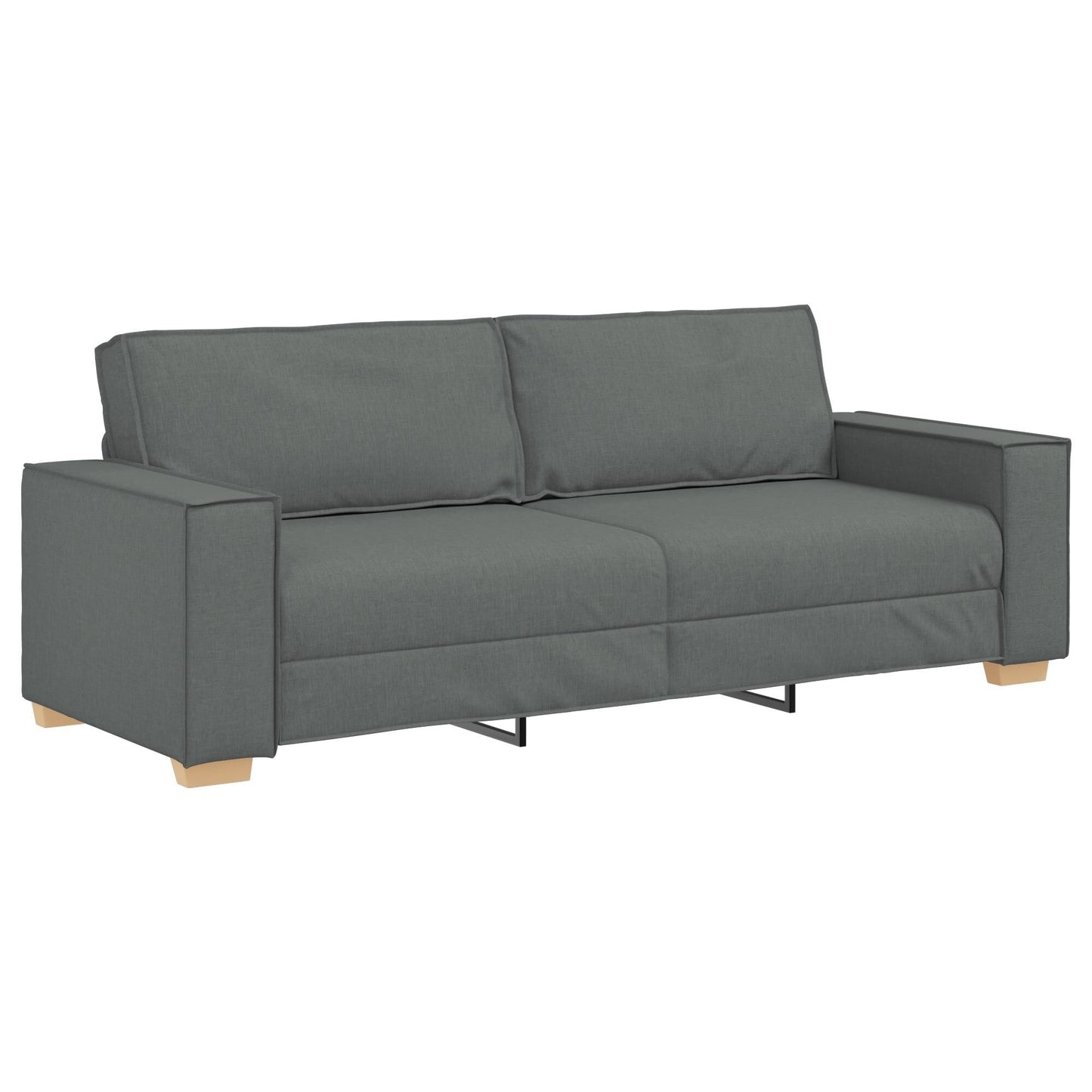 vidaXL Set Divano 3 Pezzi con Cuscini Tessuto Nero/Grigio Scuro - 39 x 30,7 x 33,1