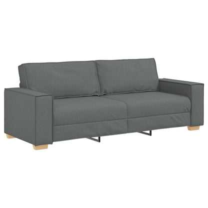 vidaXL Set Divano 3 Pezzi con Cuscini Tessuto Nero/Grigio Scuro - 39 x 30,7 x 33,1