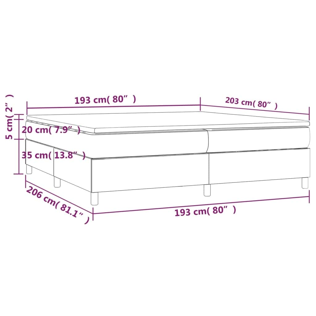 vidaXL Struttura Letto Box Spring con Materasso per Camera da Letto in Similpelle