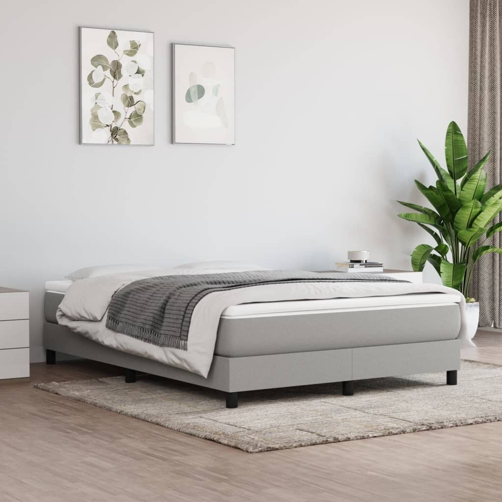 vidaXL Struttura per letto a molle con base a piattaforma e materasso in tessuto