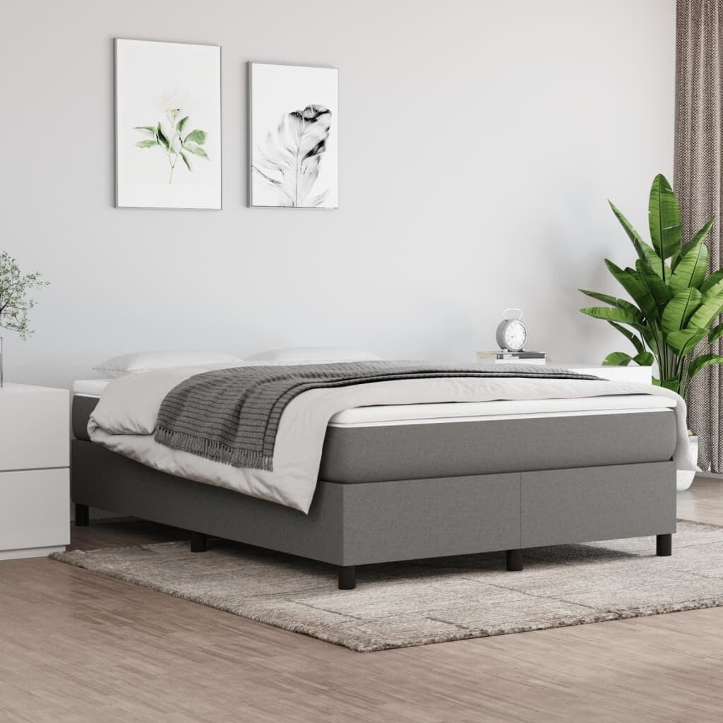 vidaXL Struttura per letto a molle con base a piattaforma e materasso in tessuto