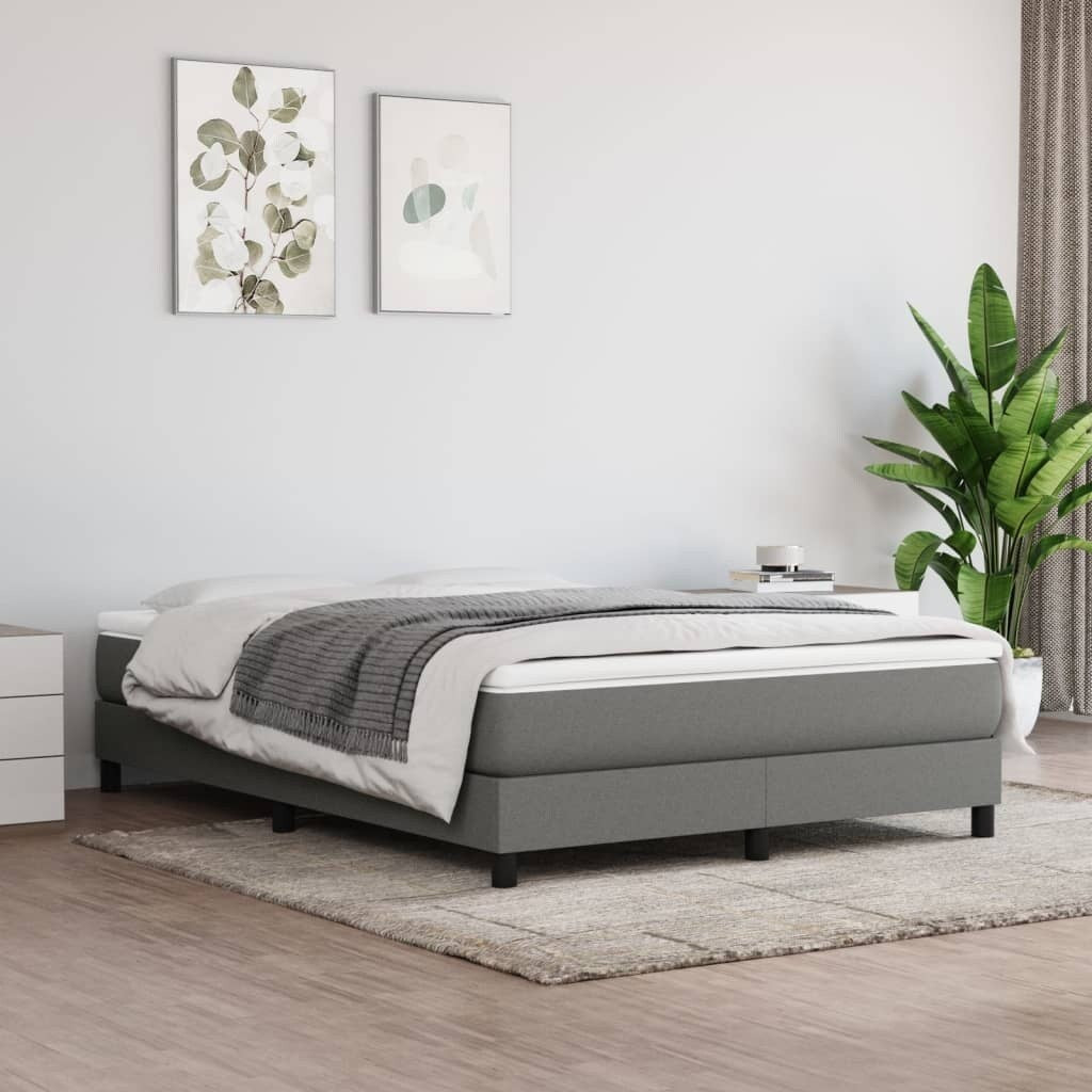 vidaXL Struttura per letto a molle con base a piattaforma e materasso in tessuto