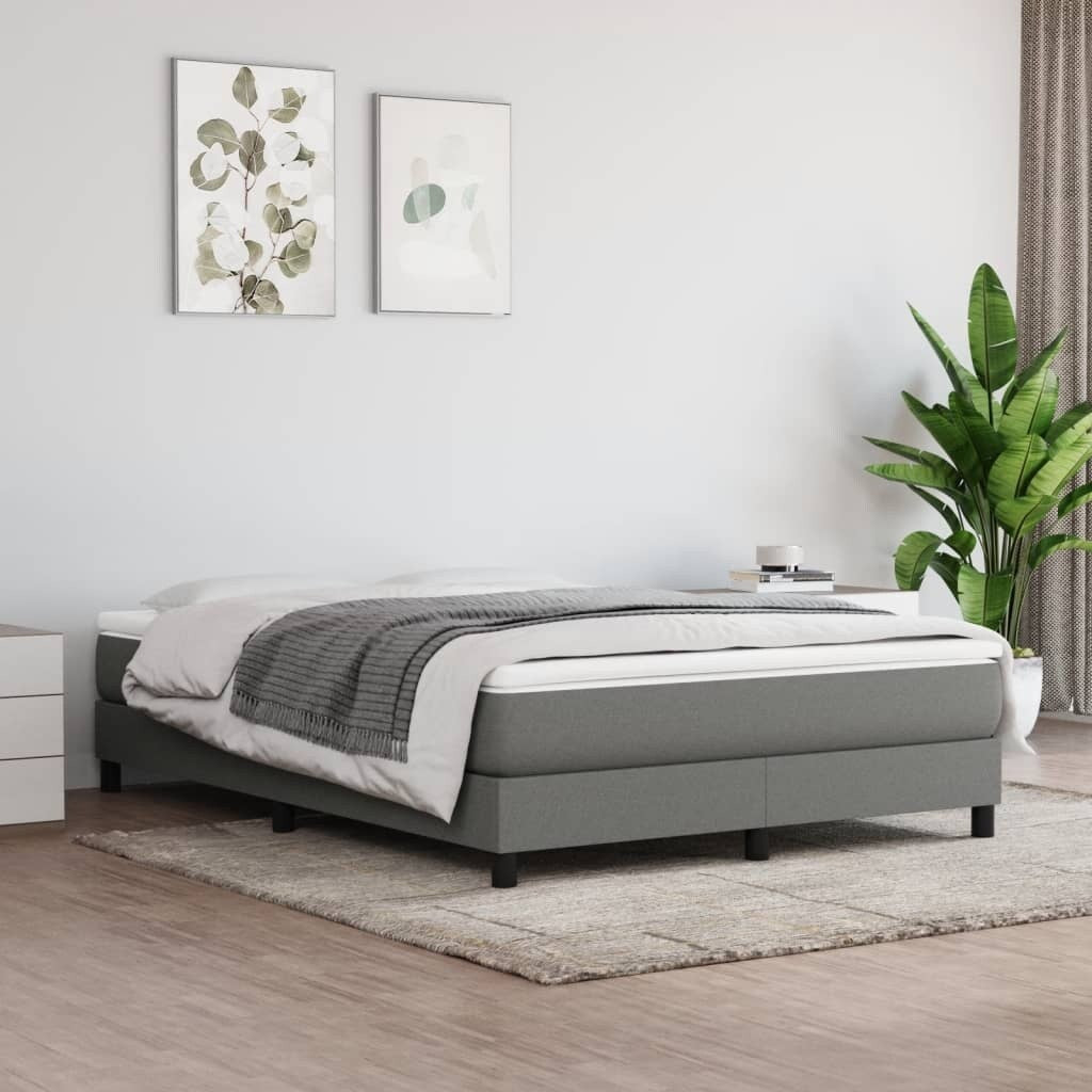 vidaXL Struttura per letto a molle con base a piattaforma e materasso in tessuto