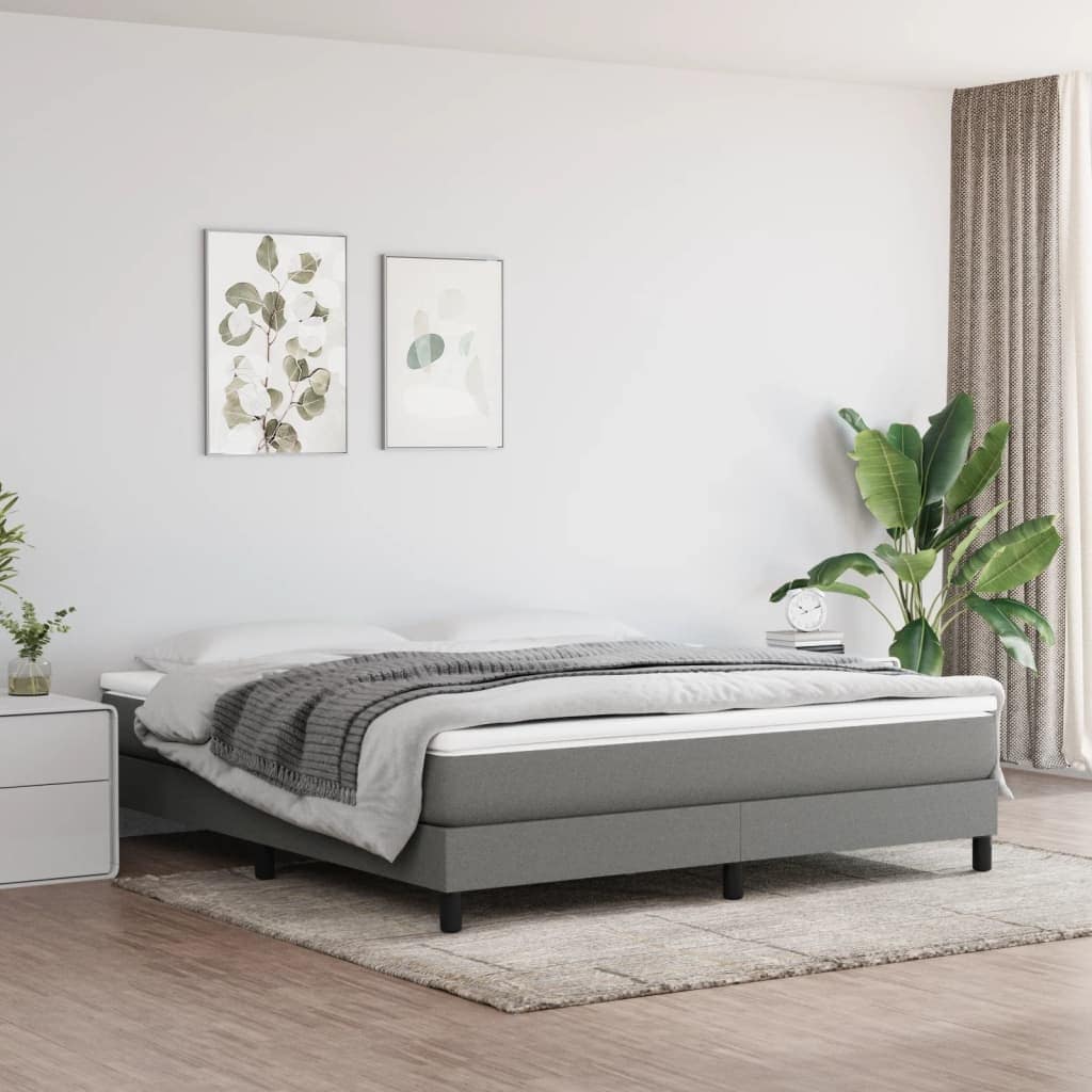vidaXL Struttura per letto a molle con base a piattaforma e materasso in tessuto
