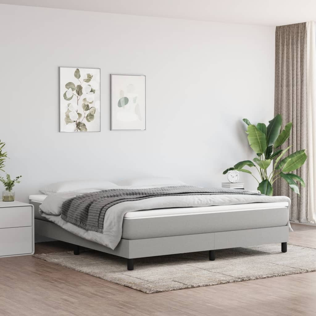 vidaXL Struttura per letto a molle con base a piattaforma e materasso in tessuto