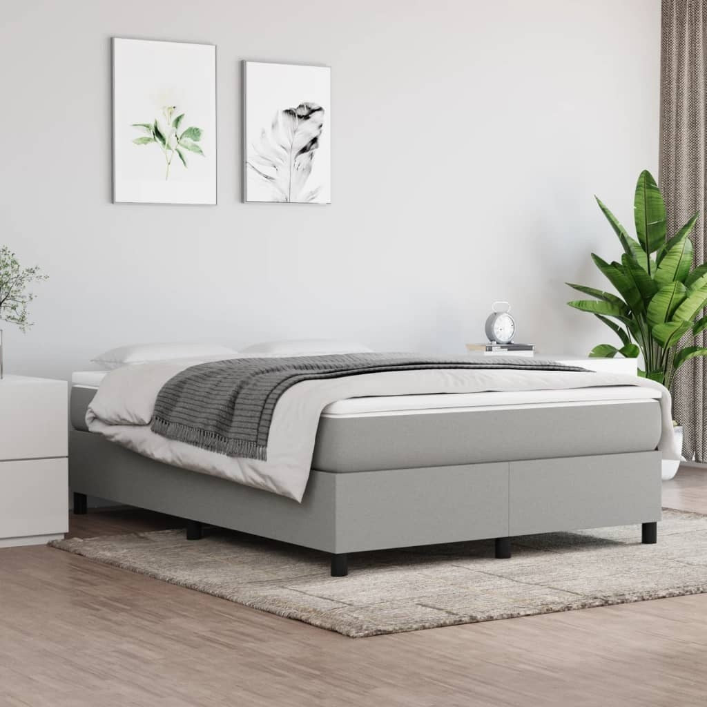 vidaXL Struttura per letto a molle con base a piattaforma e materasso in tessuto