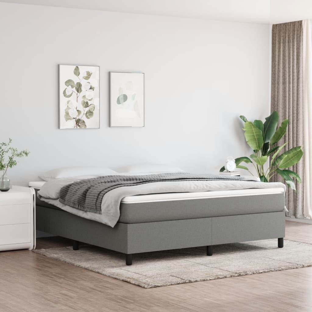 vidaXL Struttura per letto a molle con base a piattaforma e materasso in tessuto