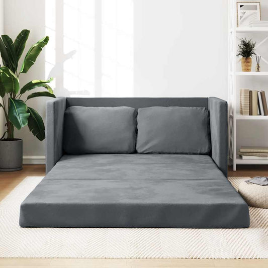 vidaXL Divano letto da pavimento grigio scuro in velluto compatto - 48,0 x 48,0 x 21,7 cm