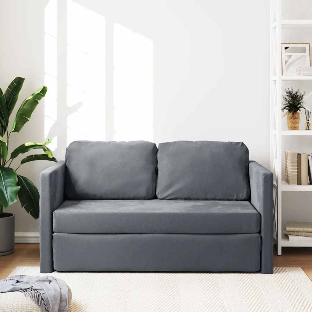 vidaXL Divano letto da pavimento grigio scuro in velluto compatto - 48,0 x 48,0 x 21,7 cm