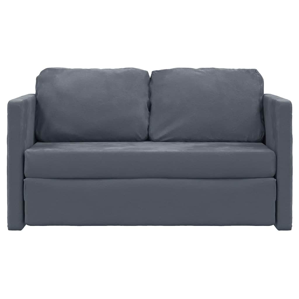 vidaXL Divano letto da pavimento grigio scuro in velluto compatto - 48,0 x 48,0 x 21,7 cm