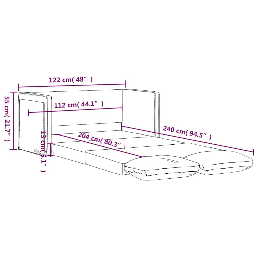 vidaXL Divano letto da pavimento grigio scuro in velluto compatto - 48,0 x 48,0 x 21,7 cm