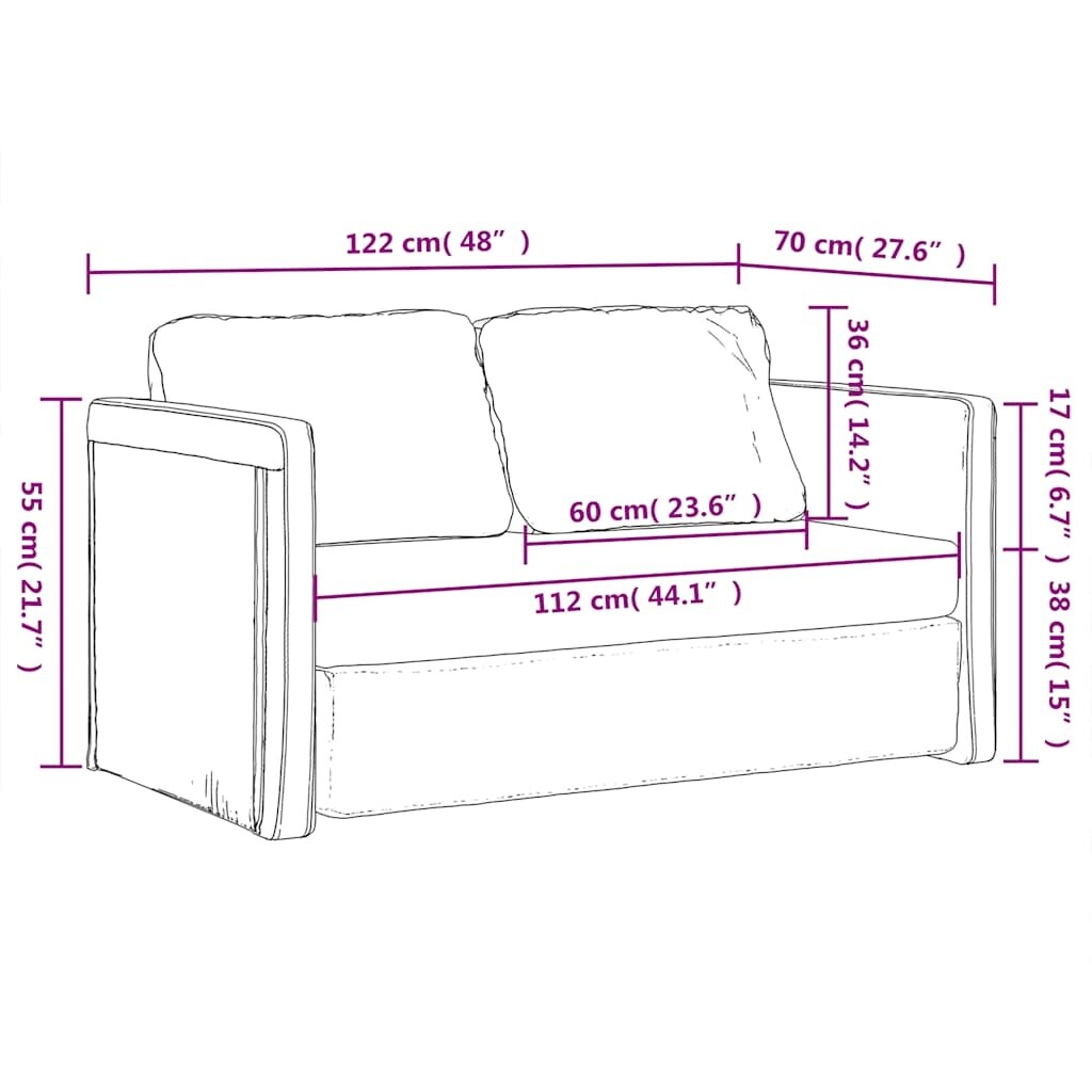 vidaXL Divano letto da pavimento grigio scuro in velluto compatto - 48,0 x 48,0 x 21,7 cm