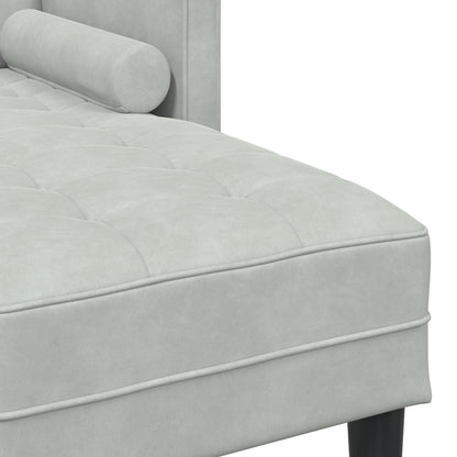 vidaXL Divano da giardino a L in velluto nero/grigio scuro/grigio chiaro - 68,1 x 51,6 x 26,4