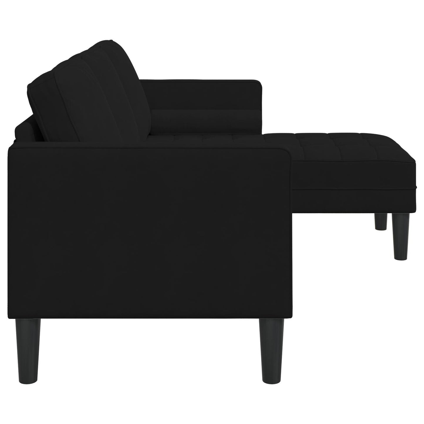 vidaXL Divano da giardino a L in velluto nero/grigio scuro/grigio chiaro - 68,1 x 51,6 x 26,4