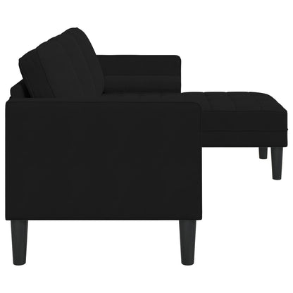 vidaXL Divano da giardino a L in velluto nero/grigio scuro/grigio chiaro - 68,1 x 51,6 x 26,4