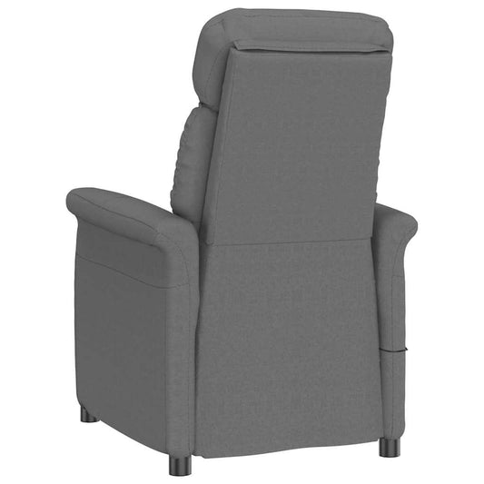 vidaXL Poltrona massaggiante in tessuto microfibra grigio scuro/grigio chiaro/crema