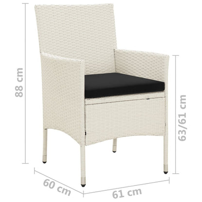 vidaXL Sedie da giardino per tutte le stagioni, sedia da pranzo singola con cuscini in polyrattan