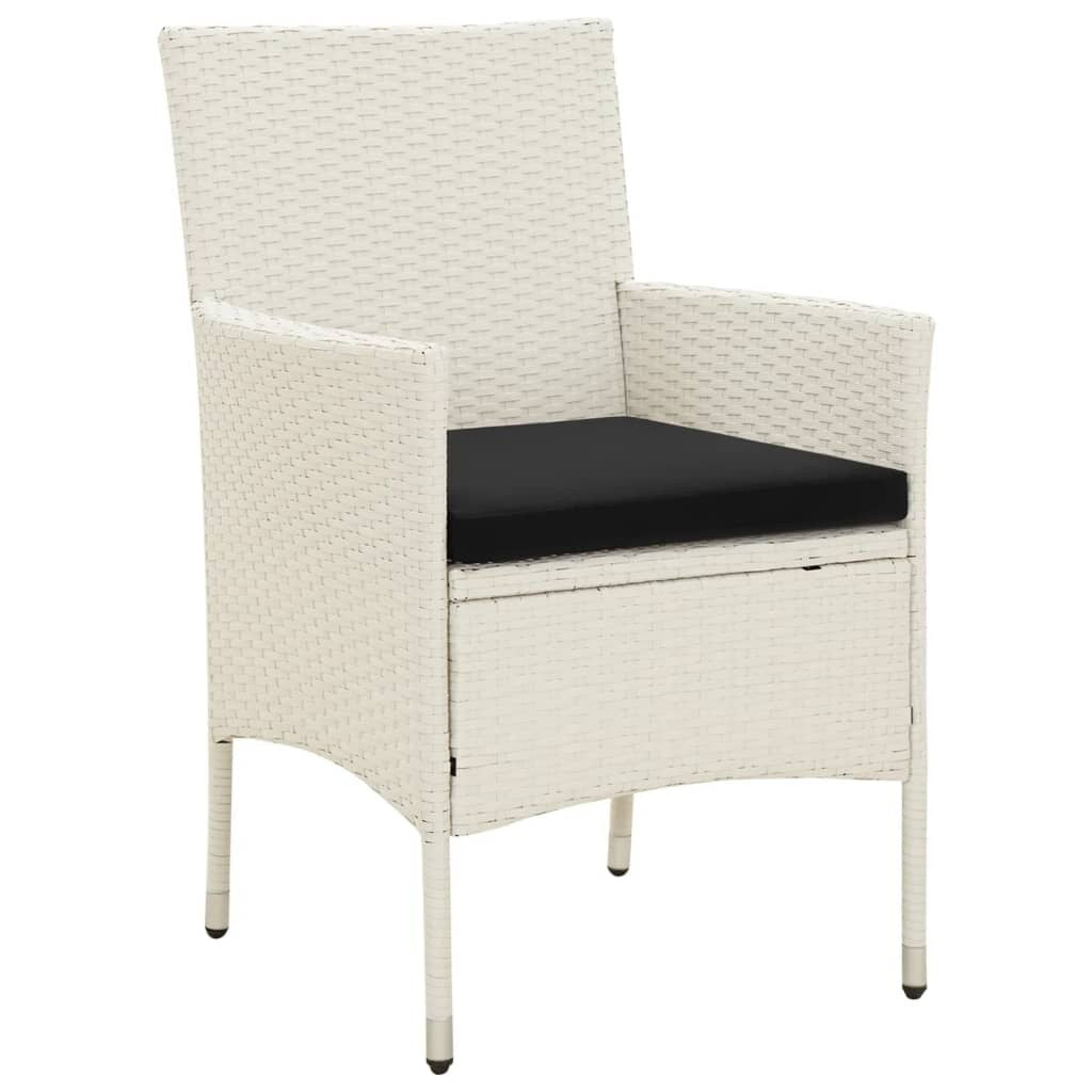vidaXL Sedie da giardino per tutte le stagioni, sedia da pranzo singola con cuscini in polyrattan
