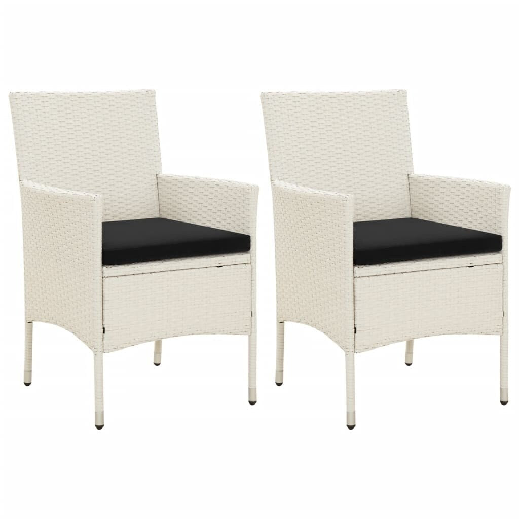 vidaXL Sedie da giardino per tutte le stagioni, sedia da pranzo singola con cuscini in polyrattan