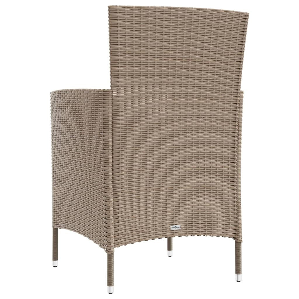 vidaXL Sedie da giardino per tutte le stagioni, sedia da pranzo singola con cuscini in polyrattan