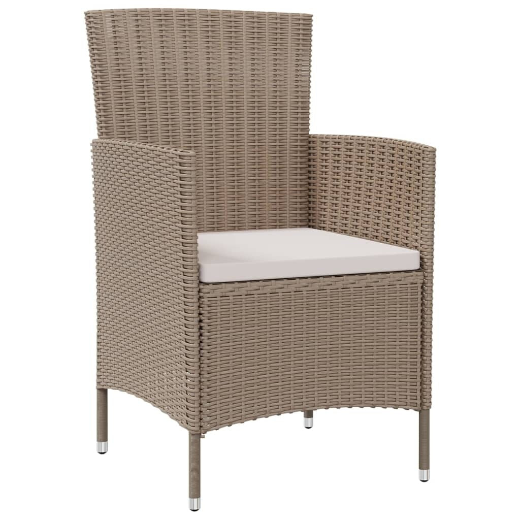 vidaXL Sedie da giardino per tutte le stagioni, sedia da pranzo singola con cuscini in polyrattan