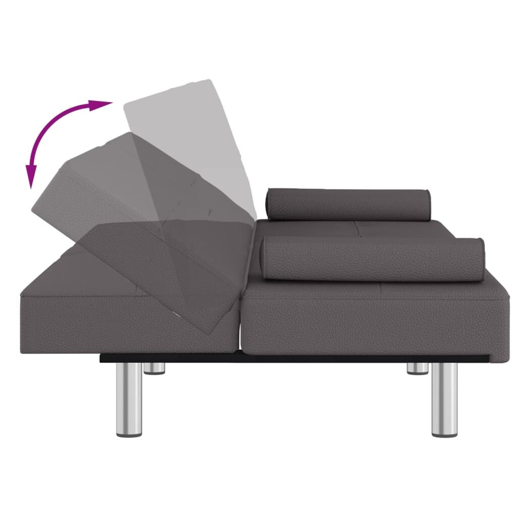 vidaXL Divano Letto Pieghevole con Portabicchieri in Similpelle - 78,7 x 35 x 27,6 cm