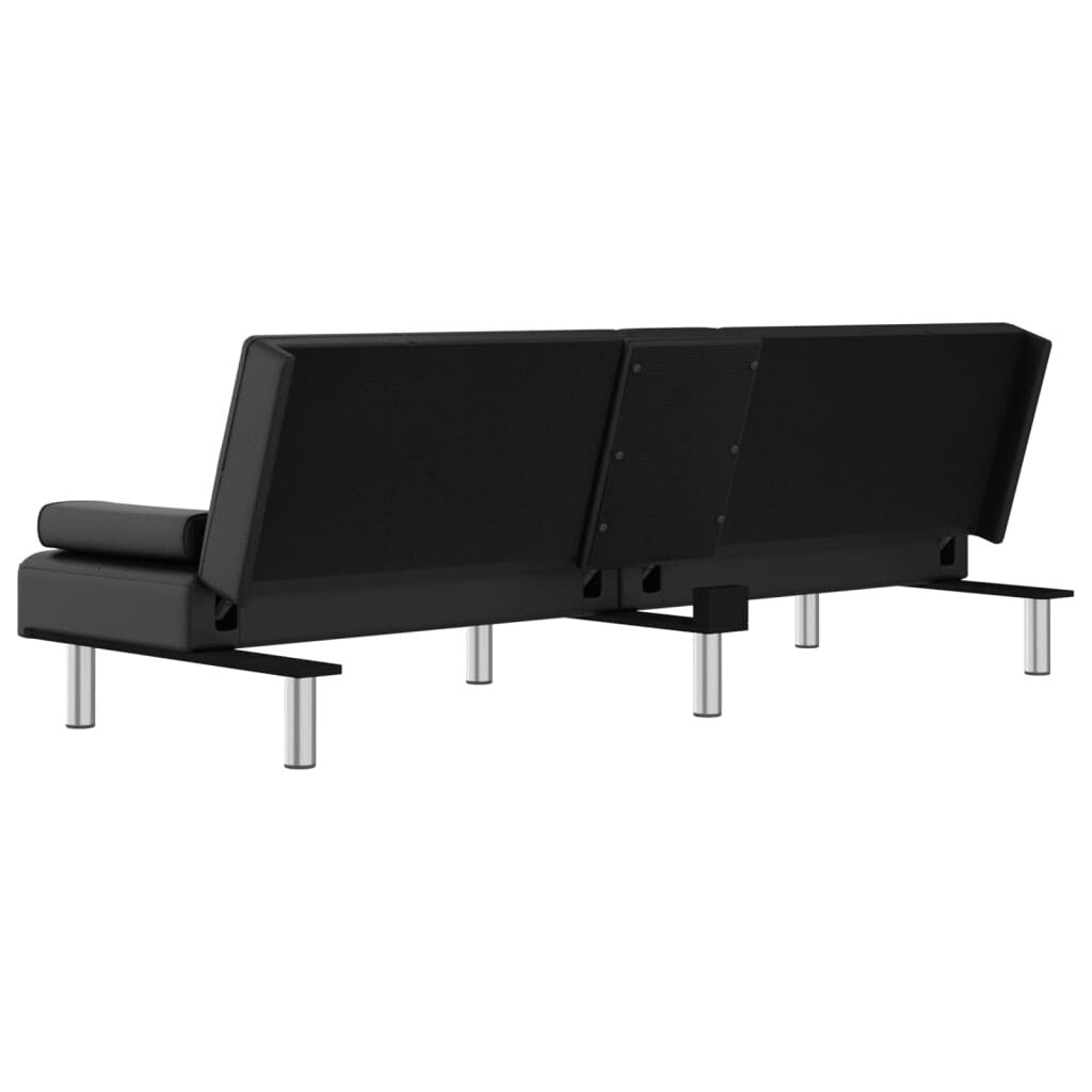 vidaXL Divano Letto Pieghevole con Portabicchieri in Similpelle - 78,7 x 35 x 27,6 cm