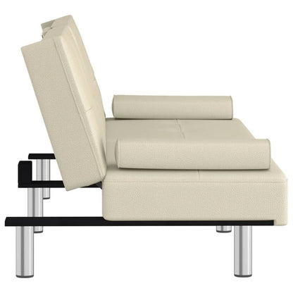 vidaXL Divano Letto Pieghevole con Portabicchieri in Similpelle - 78,7 x 35 x 27,6 cm