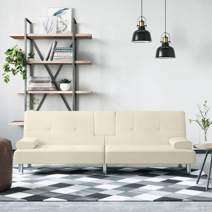 vidaXL Divano Letto Pieghevole con Portabicchieri in Similpelle - 78,7 x 35 x 27,6 cm