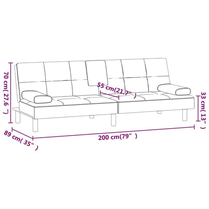 vidaXL Divano Letto Pieghevole con Portabicchieri in Similpelle - 78,7 x 35 x 27,6 cm