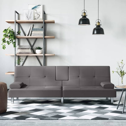 vidaXL Divano Letto Pieghevole con Portabicchieri in Similpelle - 78,7 x 35 x 27,6 cm