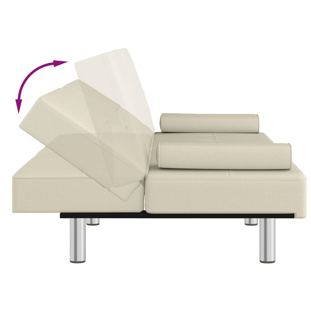 vidaXL Divano Letto Pieghevole con Portabicchieri in Similpelle - 78,7 x 35 x 27,6 cm