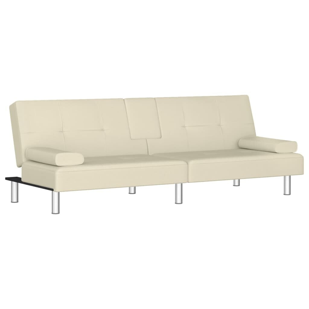 vidaXL Divano Letto Pieghevole con Portabicchieri in Similpelle - 78,7 x 35 x 27,6 cm