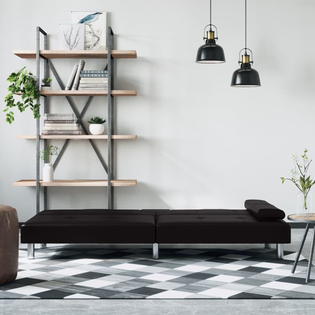 vidaXL Divano Letto Pieghevole con Portabicchieri in Similpelle - 78,7 x 35 x 27,6 cm