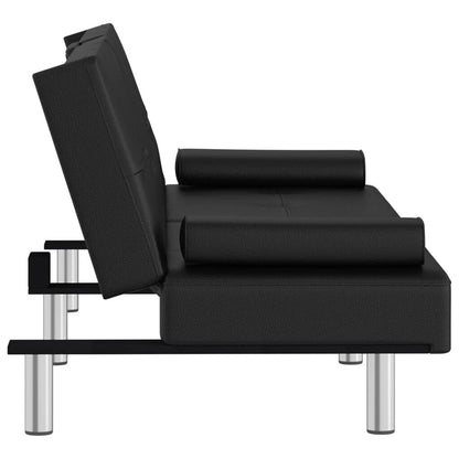 vidaXL Divano Letto Pieghevole con Portabicchieri in Similpelle - 78,7 x 35 x 27,6 cm