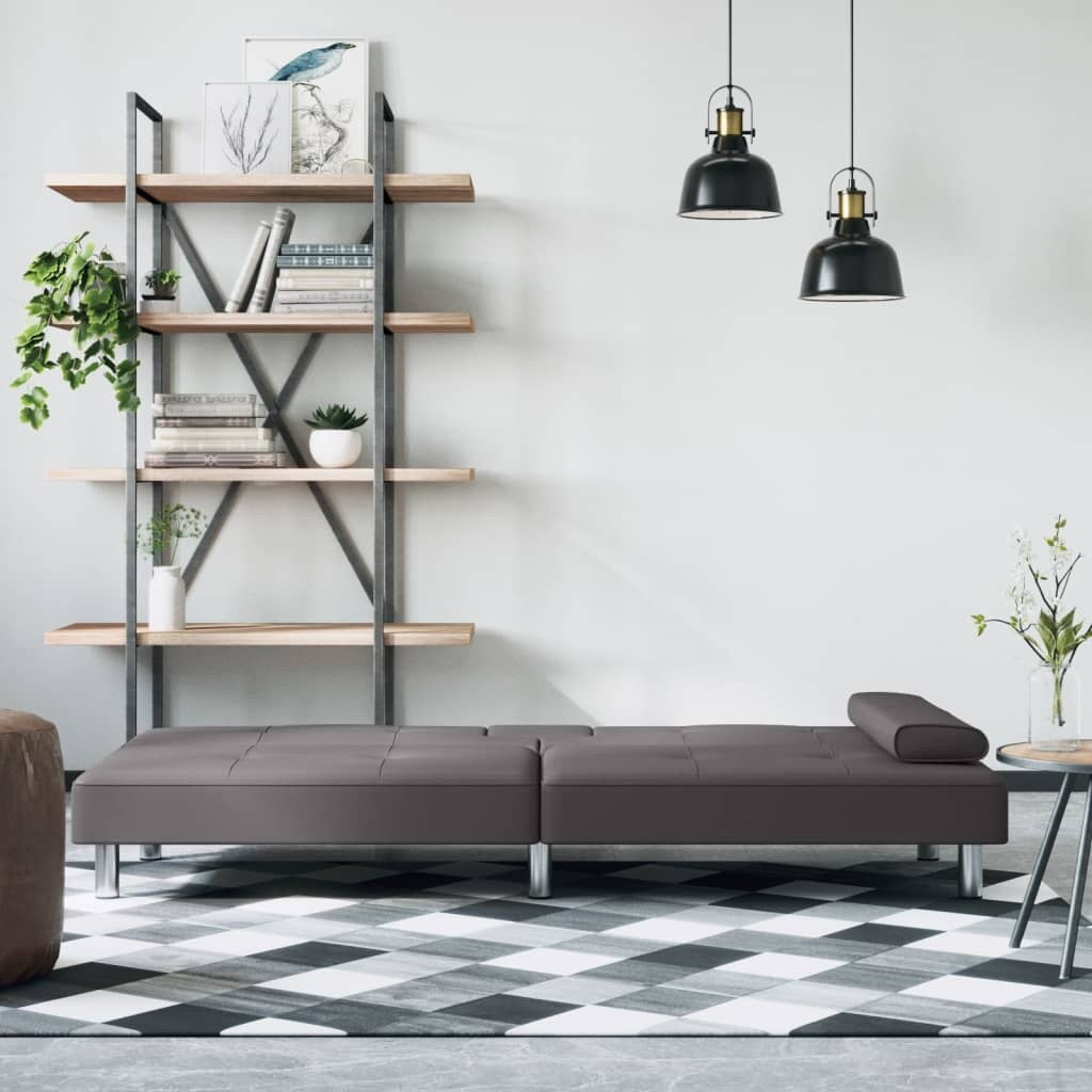 vidaXL Divano Letto Pieghevole con Portabicchieri in Similpelle - 78,7 x 35 x 27,6 cm