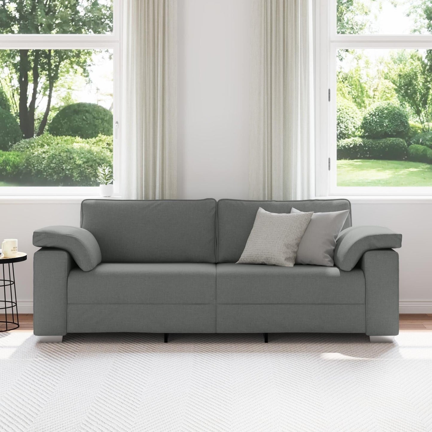 vidaXL Divano Nero/Grigio scuro in metallo - 86,2 x 30,3 x 32,3