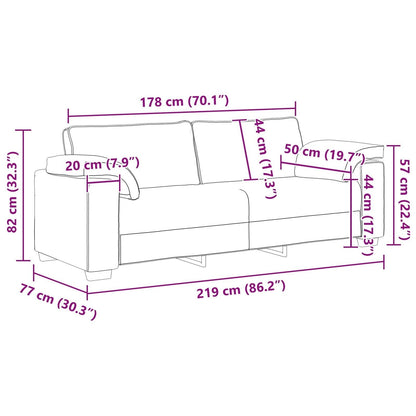 vidaXL Divano Nero/Grigio scuro in metallo - 86,2 x 30,3 x 32,3