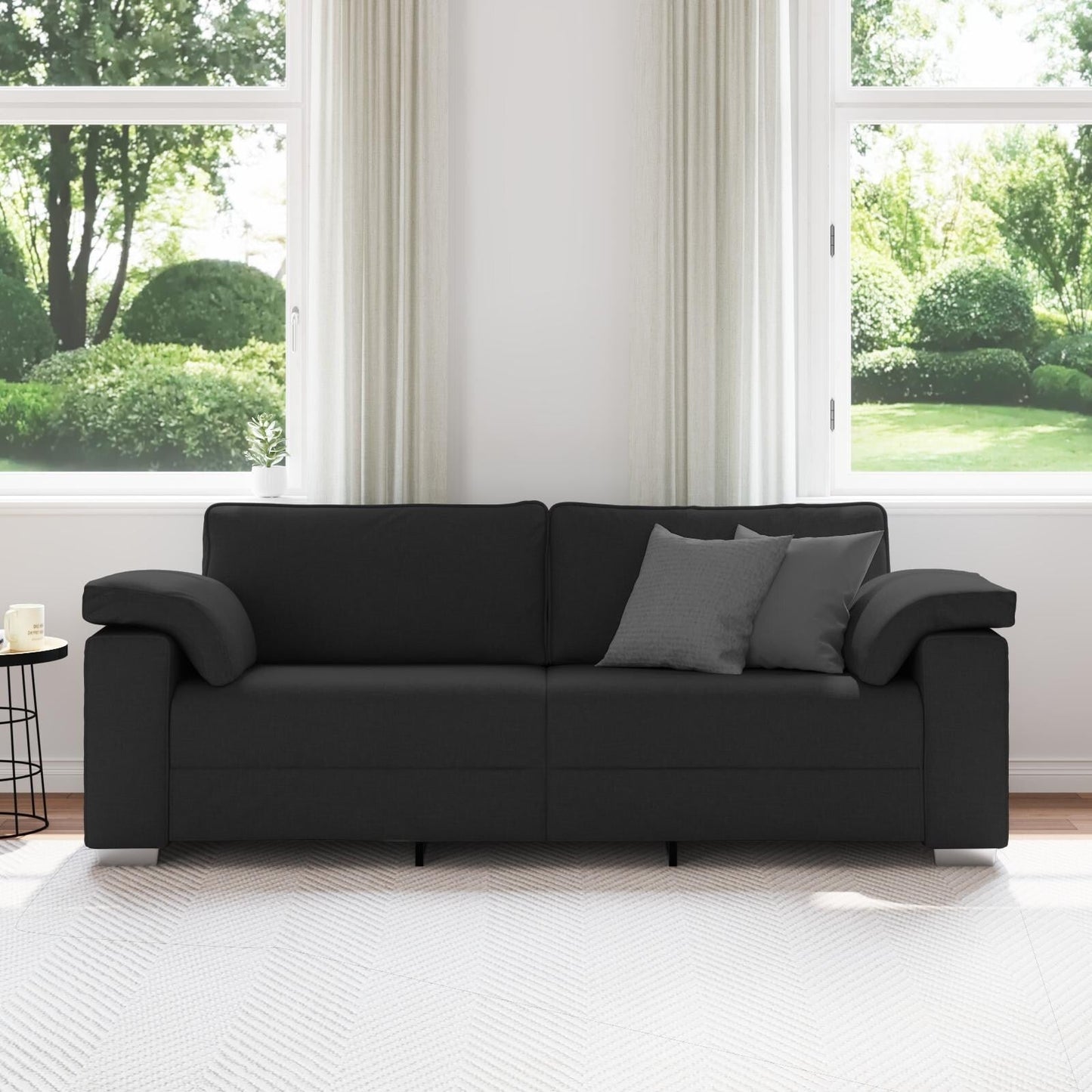 vidaXL Divano Nero/Grigio scuro in metallo - 86,2 x 30,3 x 32,3