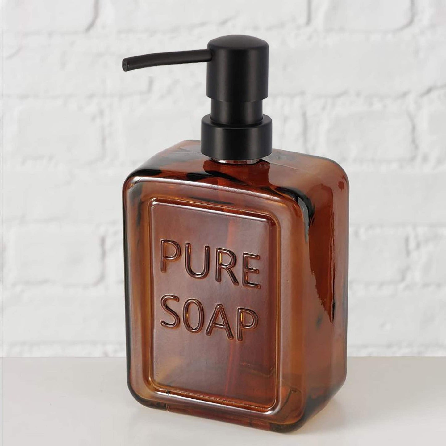 Dispenser di sapone in vetro vintage PURE SOAP 18 FL OZ - 18 Fl Oz